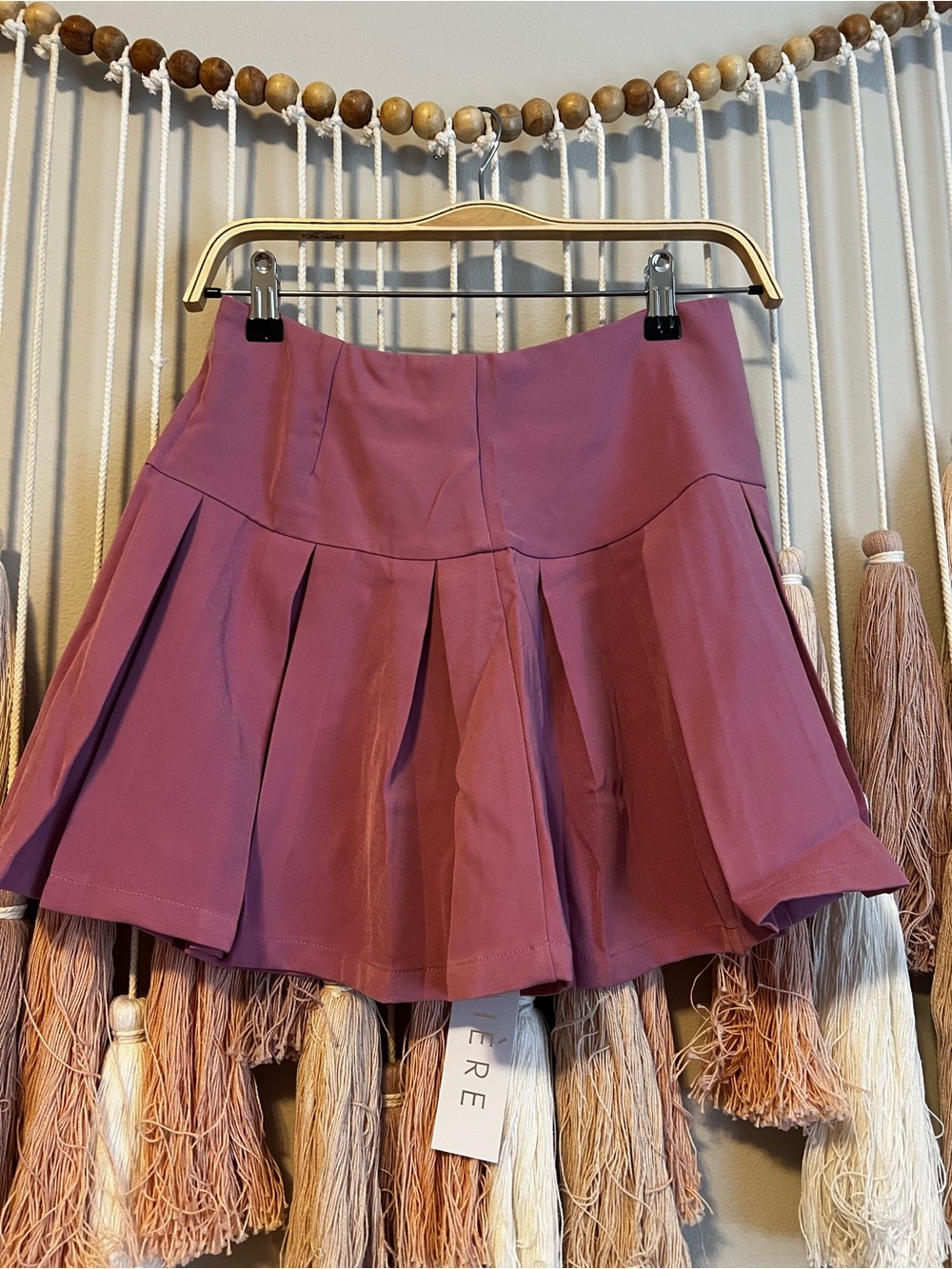 Lumiere Mauve Pleated Mini Skirt